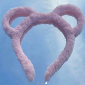 fuzzy soft ears baby pink headband